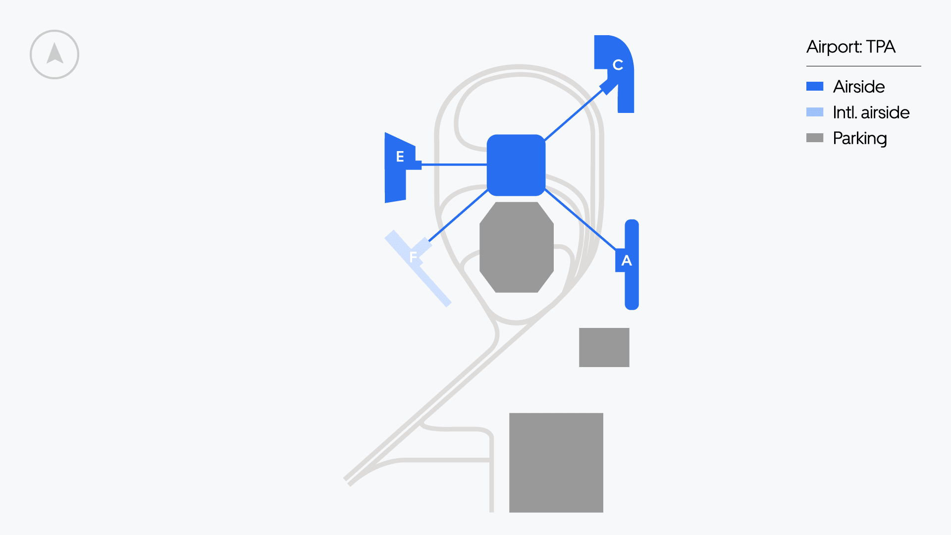 Mapa letiska Tampa Airport