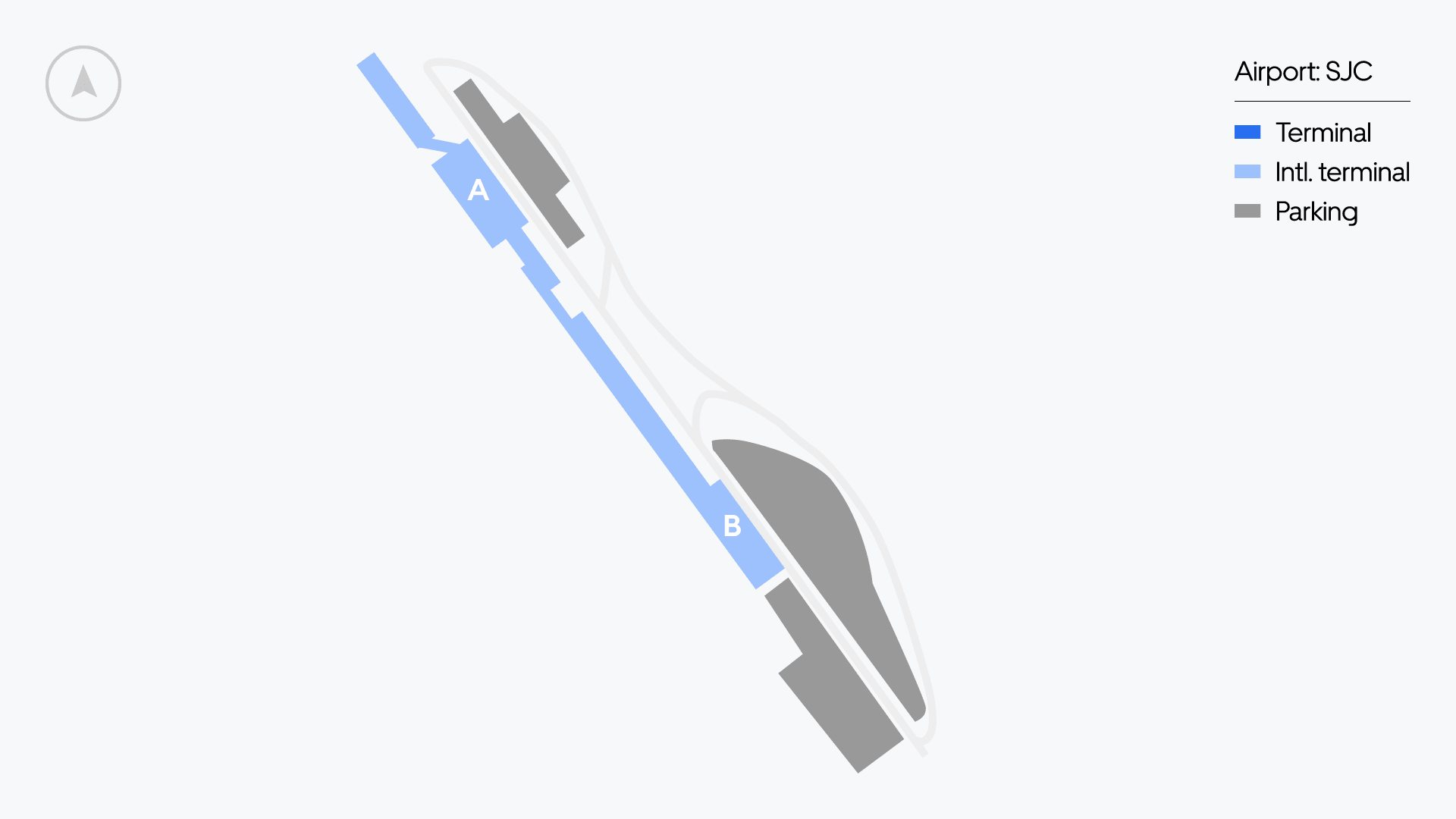 سان جوس ائیرپورٹ کا نقشہ