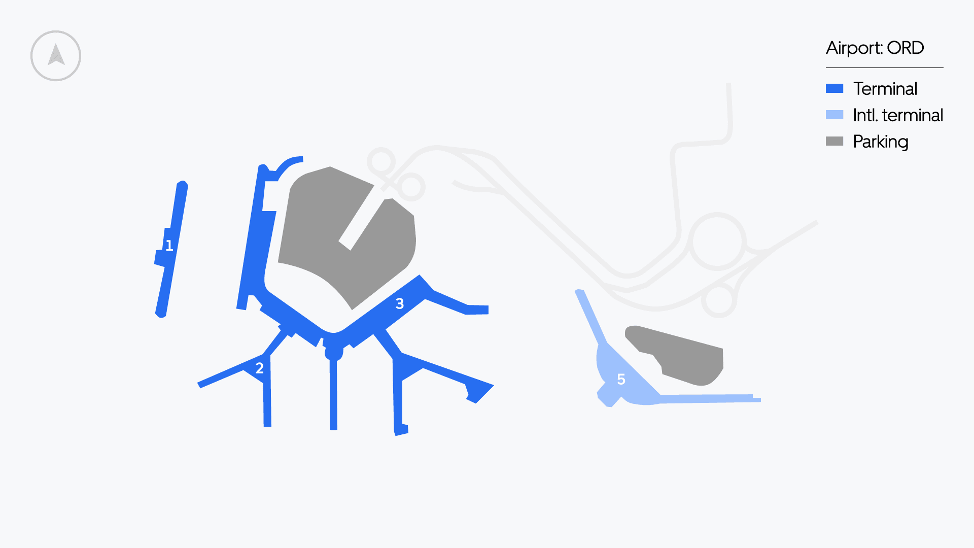 Mapa del Aeropuerto Internacional O'Hare