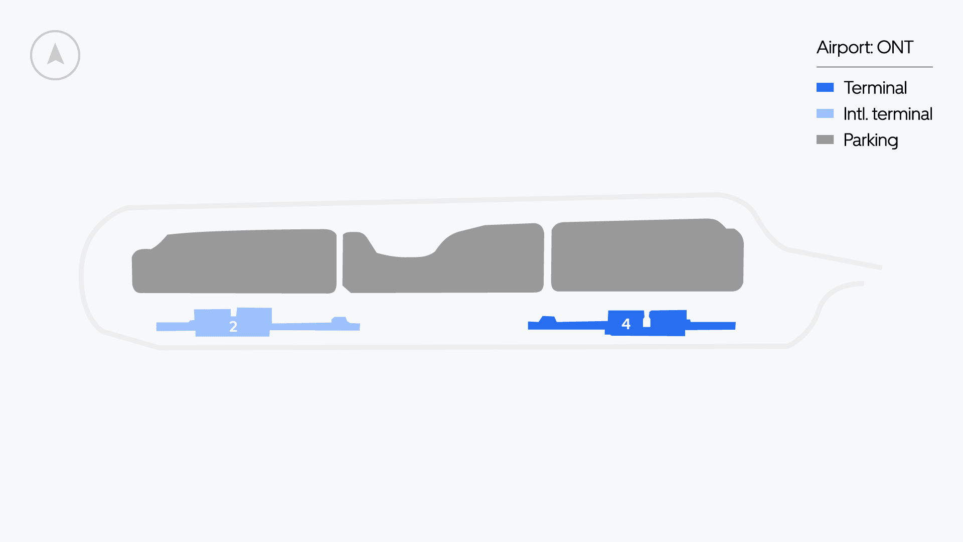 Mapa del Aeropuerto Internacional de Ontario