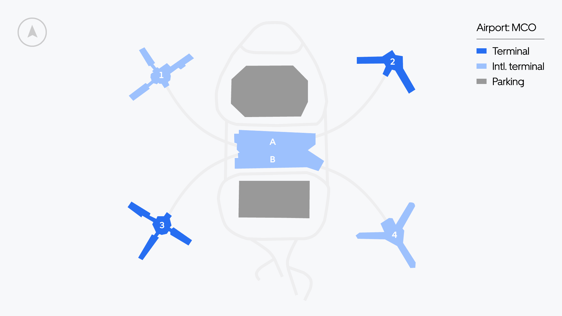 Mapa del Aeropuerto Internacional de Orlando