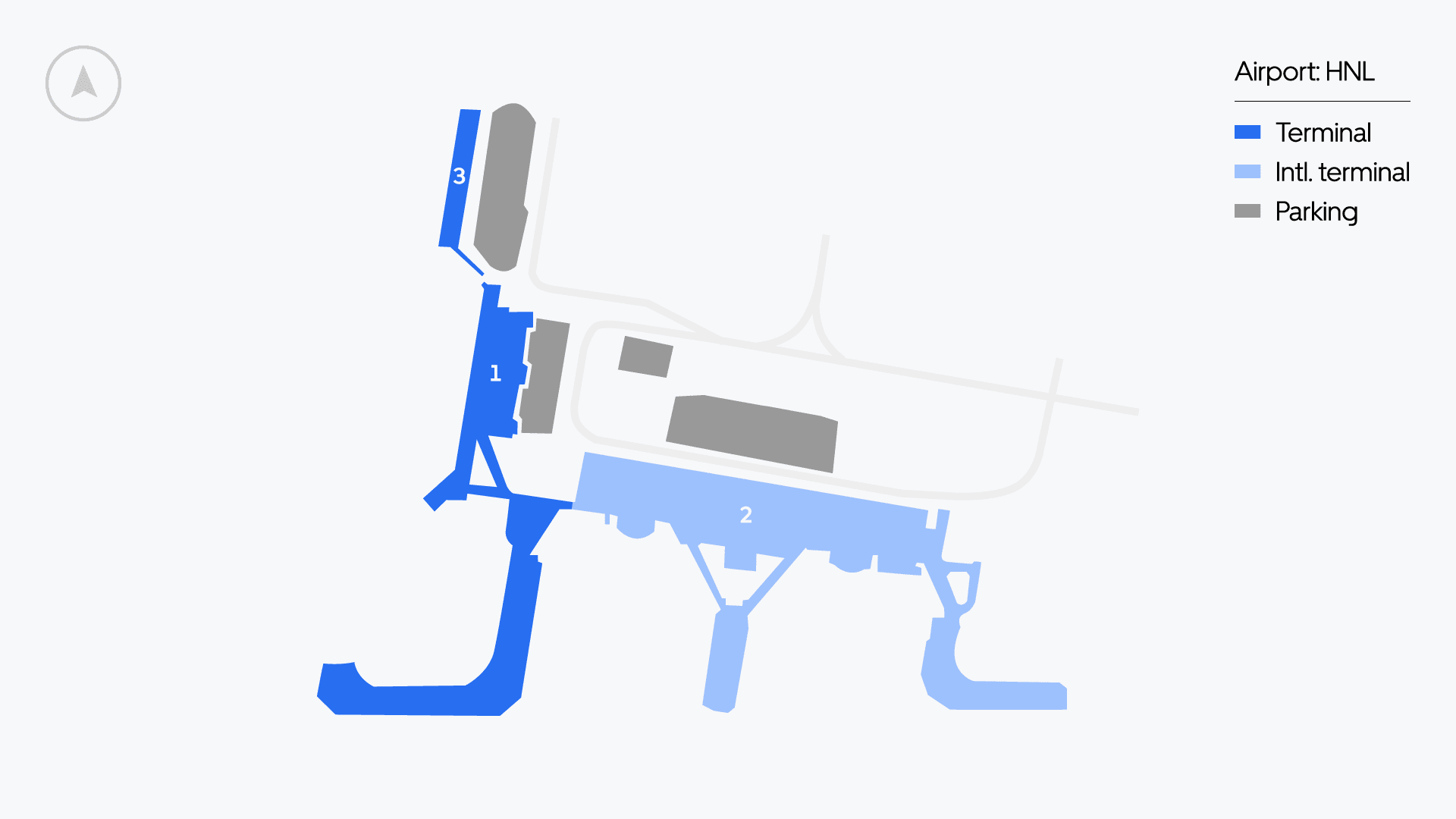 ホノルル空港案内図