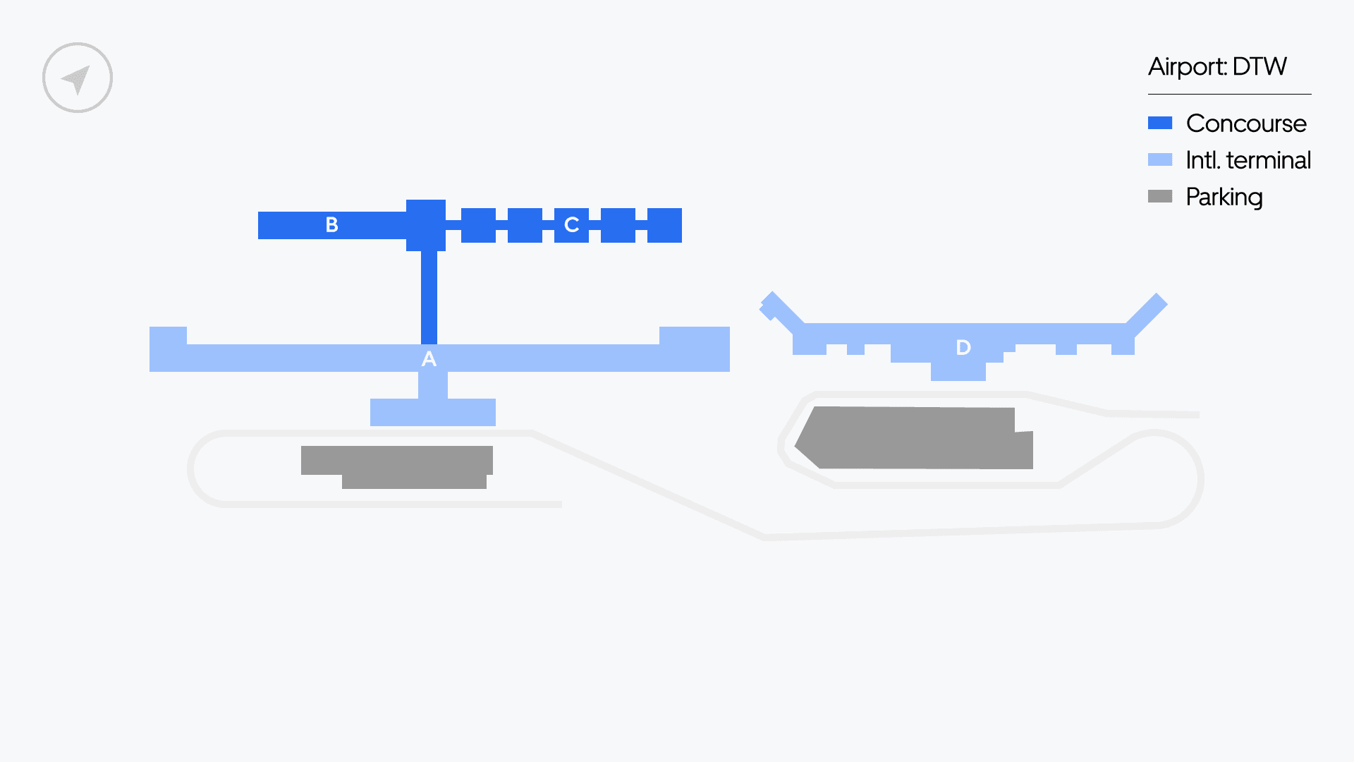 डेट्रॉइट हवाई अड्डे का मैप