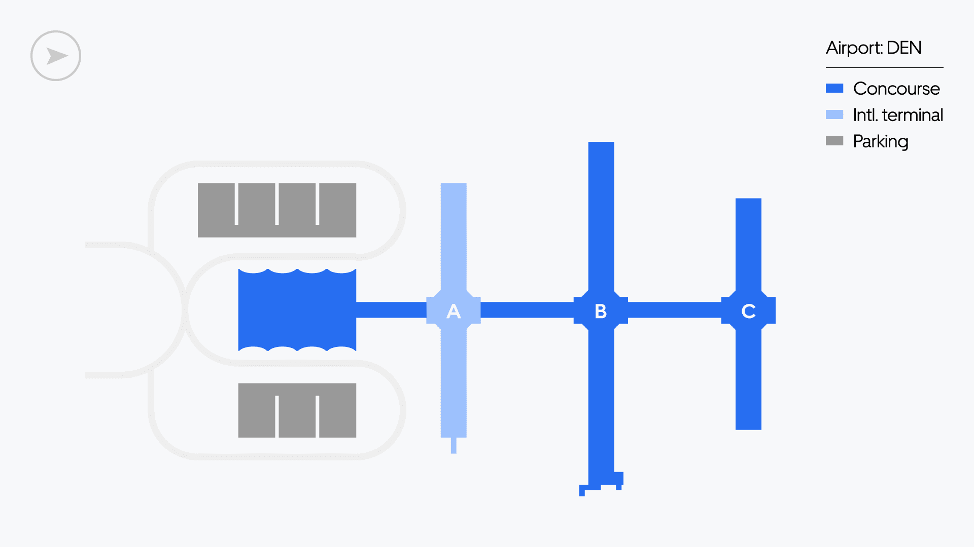 Plattegrond van Denver Airport