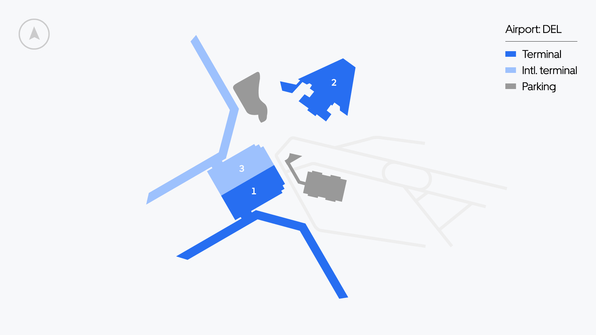 Mapa del Aeropuerto Internacional Indira Gandhi