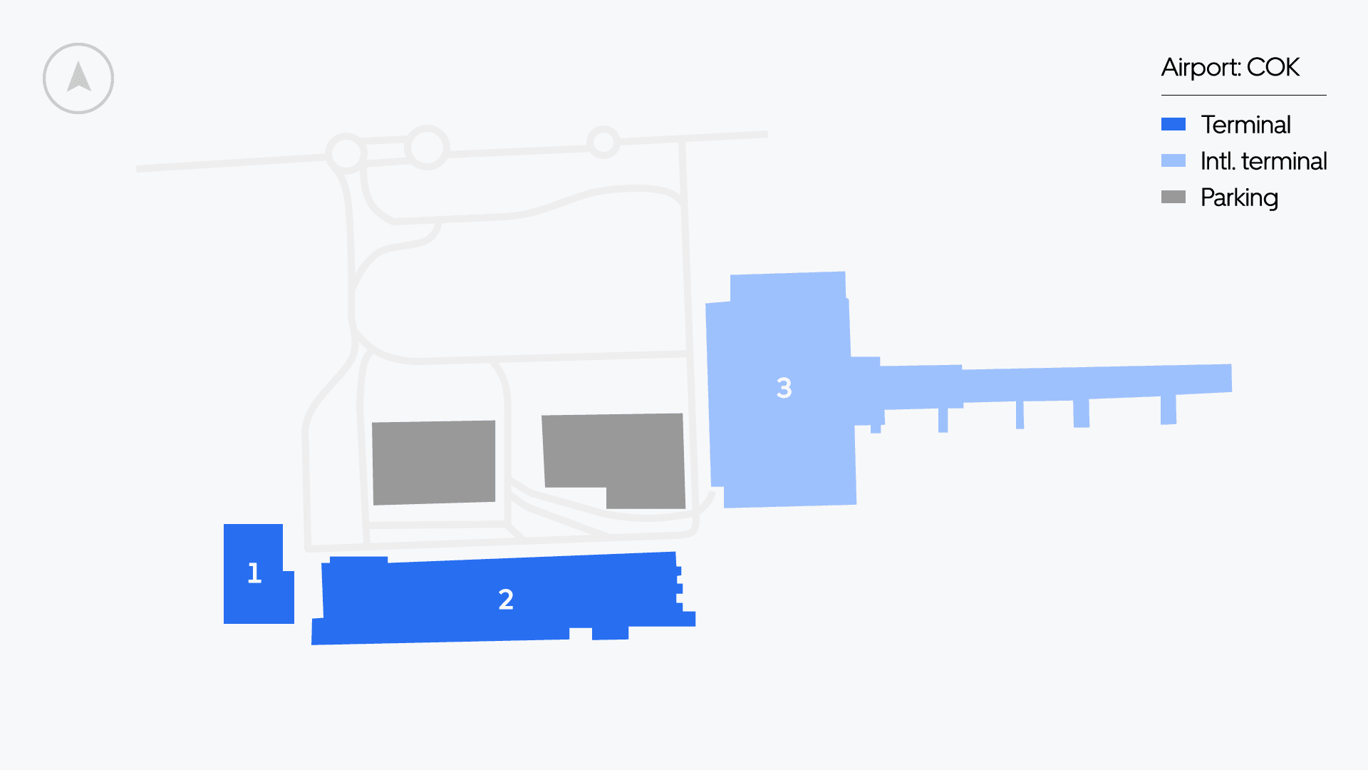 کوچین ایئرپورٹ کا نقشہ