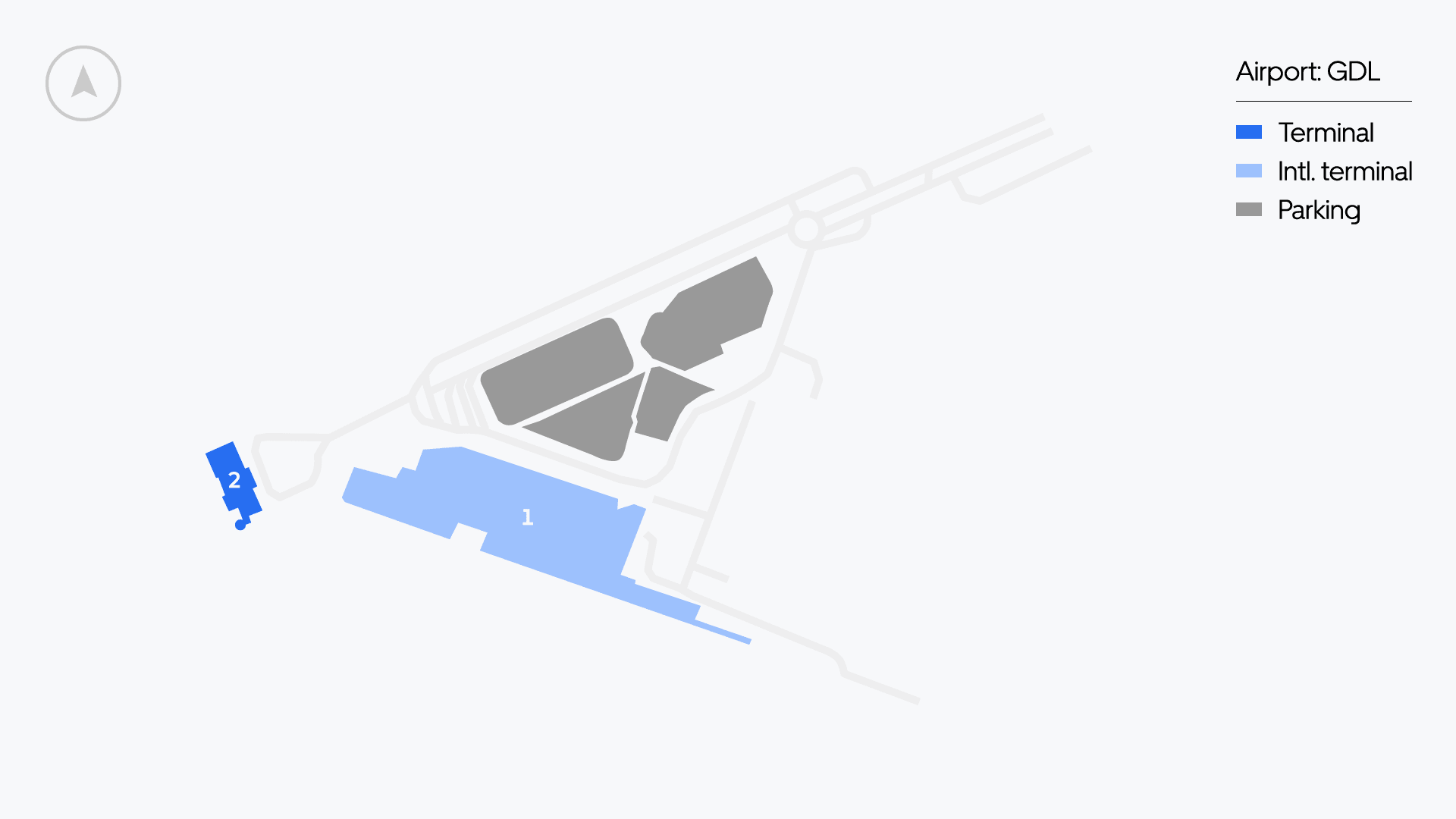 Mapa del Aeropuerto Internacional de Guadalajara Miguel Hidalgo y Costilla