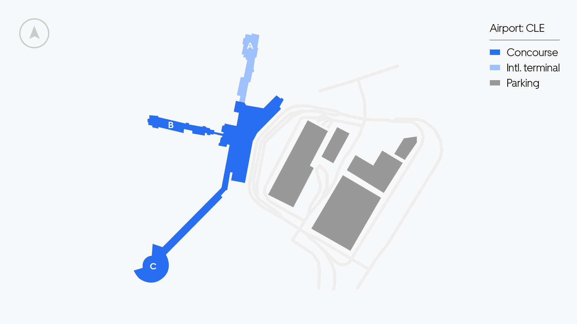 Cleveland Airport map