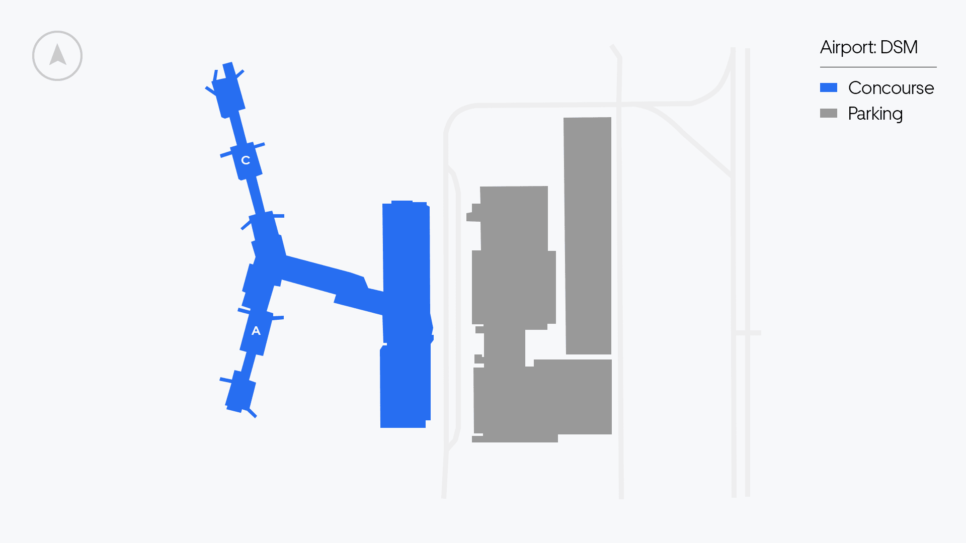 Des Moines Airport map