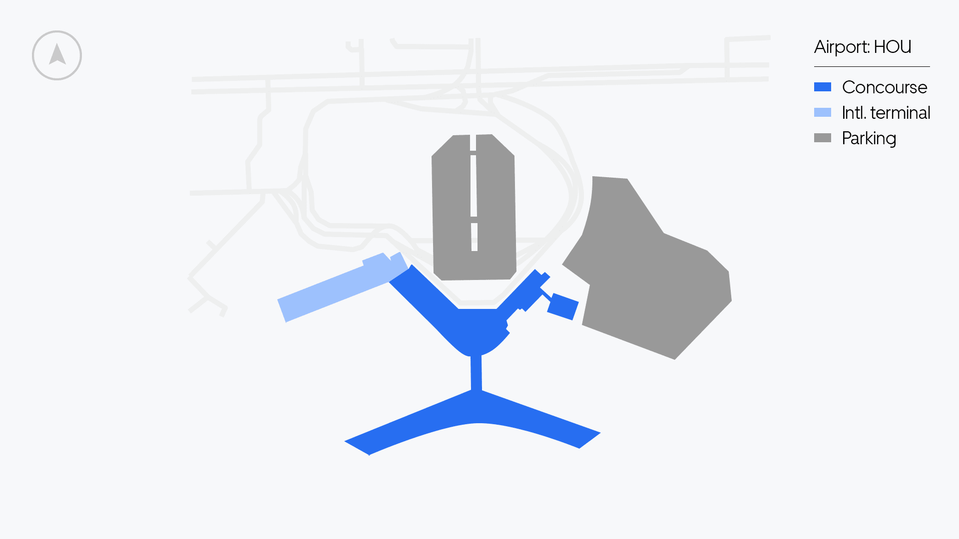 HOU Airport map