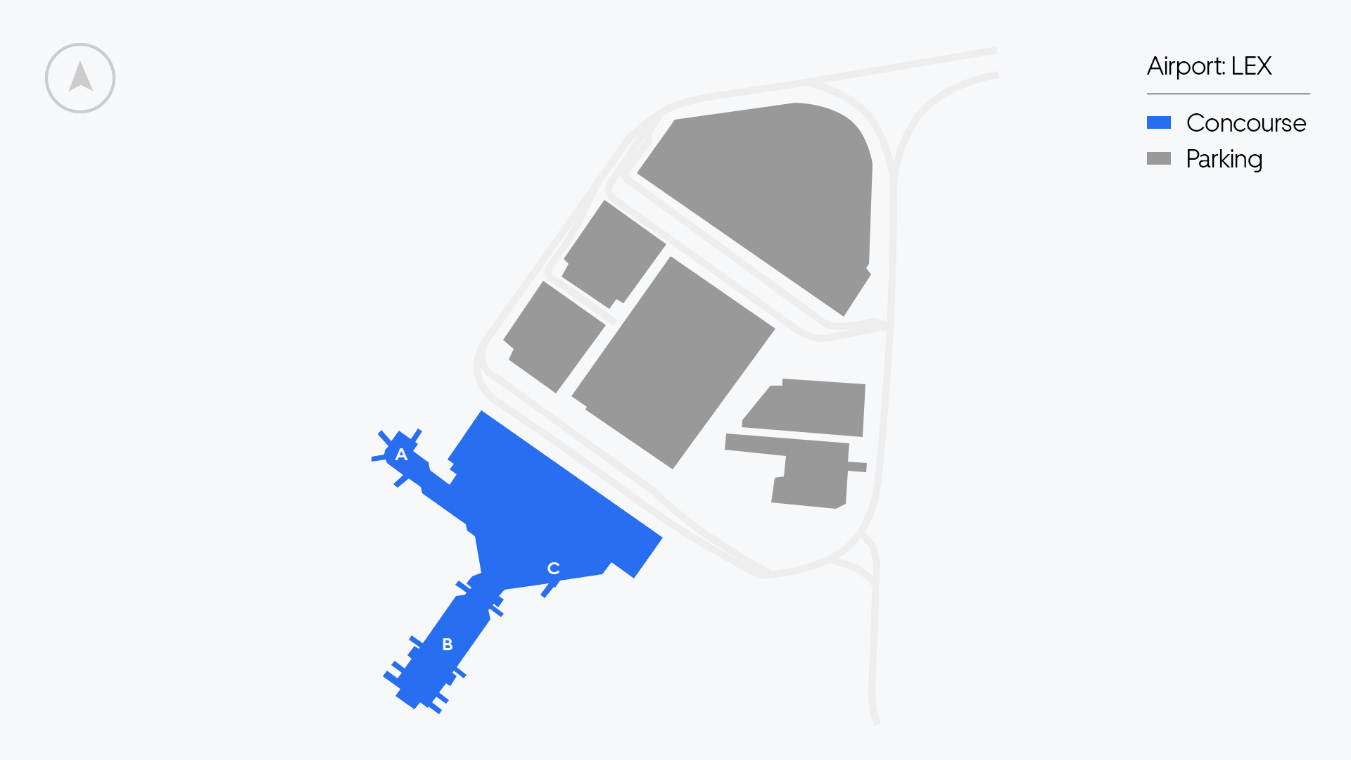 Blue Grass Airport map