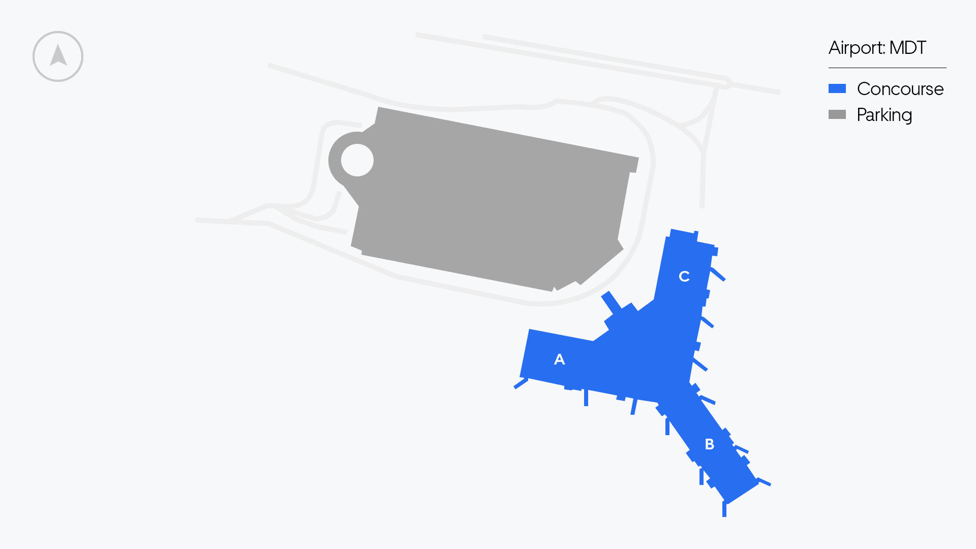 Harrisburg Airport map