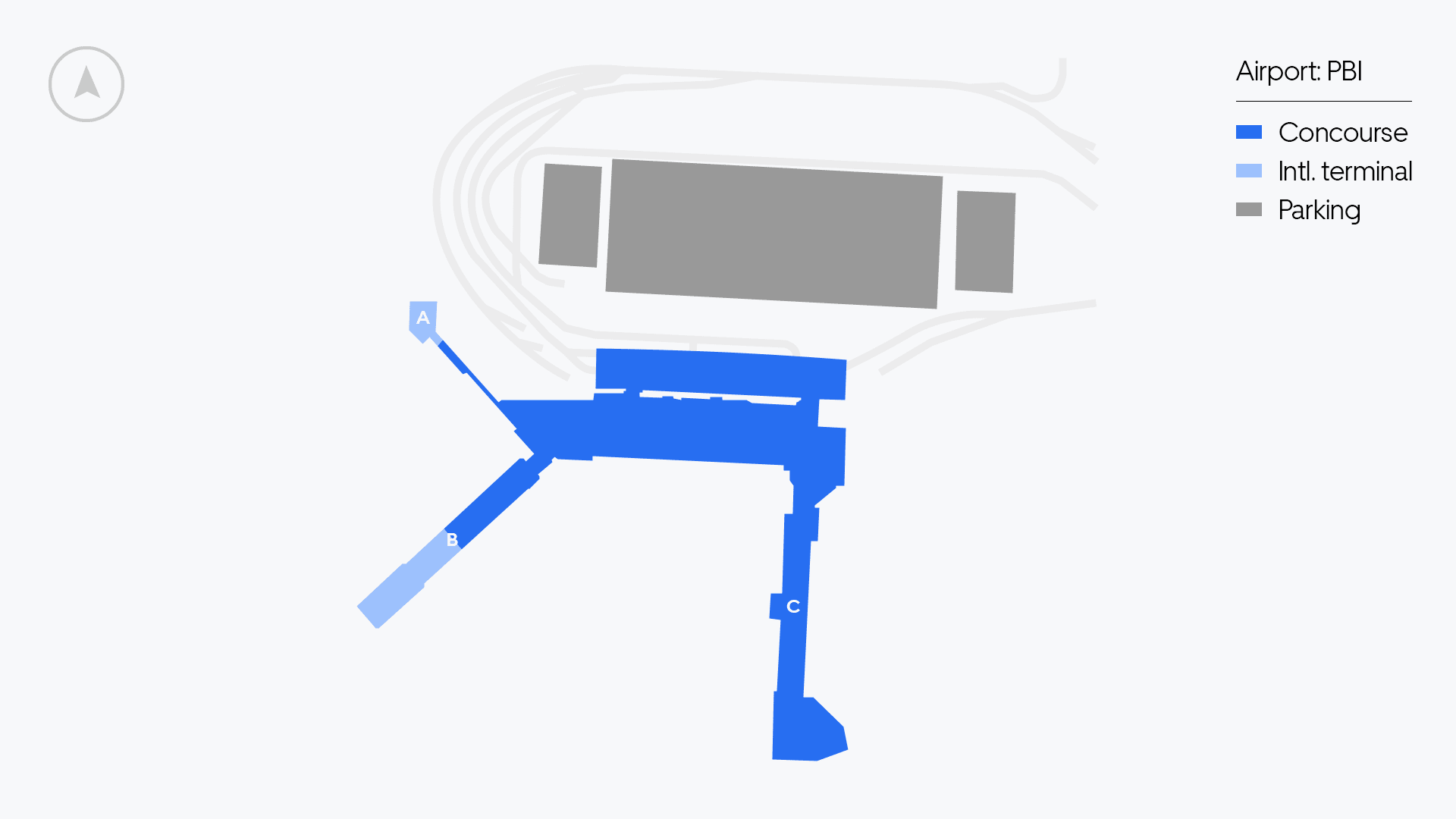 PBI Airport map