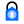 An blue icon of a hexagon-shaped padlock with a person icon in the middle.