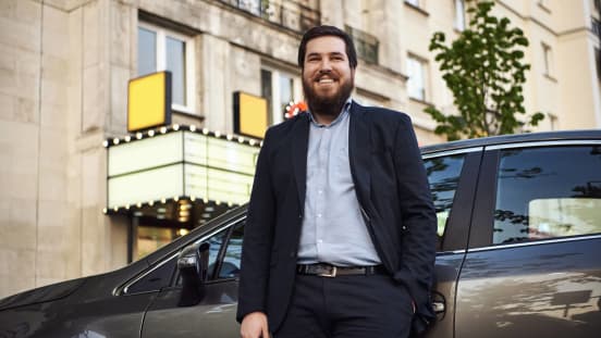man standing at the car