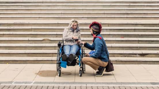 Woman in wheelchair
