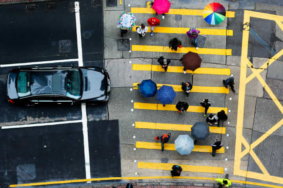 People crossing the street