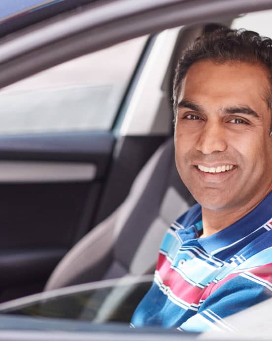 Smiling driver
