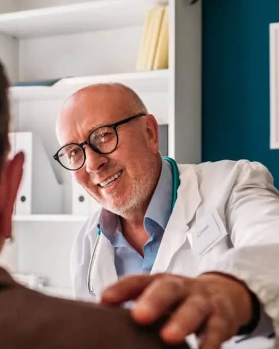 medical provider with patient
