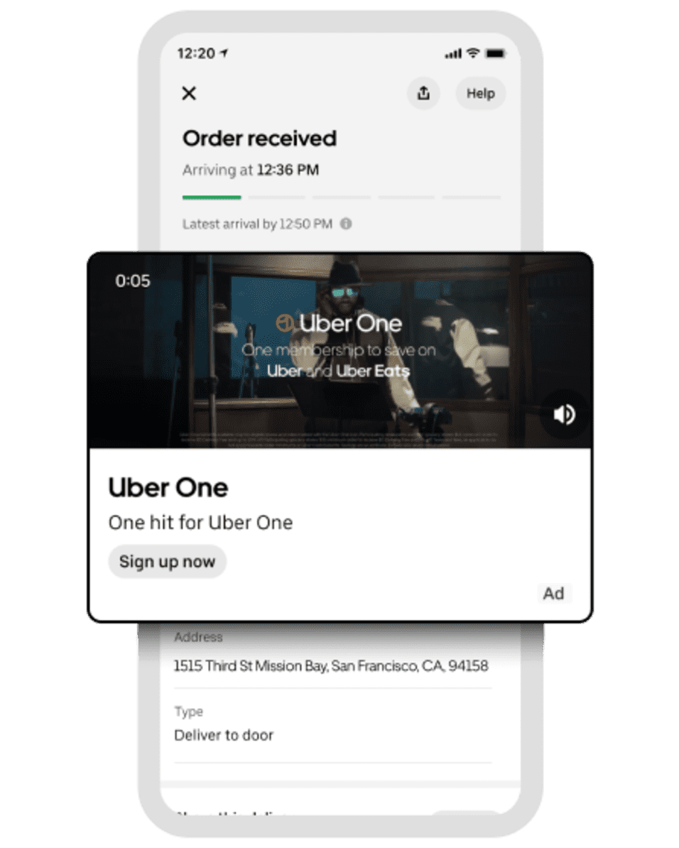 Advertising Surfaces on the Uber Eats App