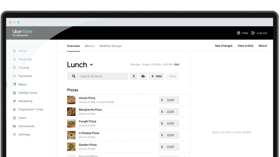 Create And Customize Menus With Menu Maker Uber Eats