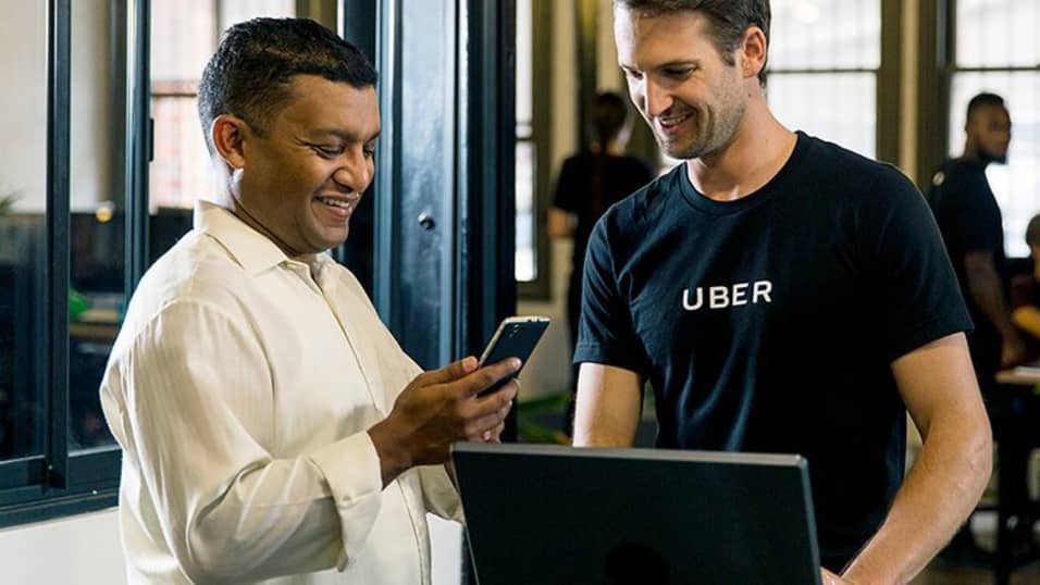 I support uber !' Men's T-Shirt