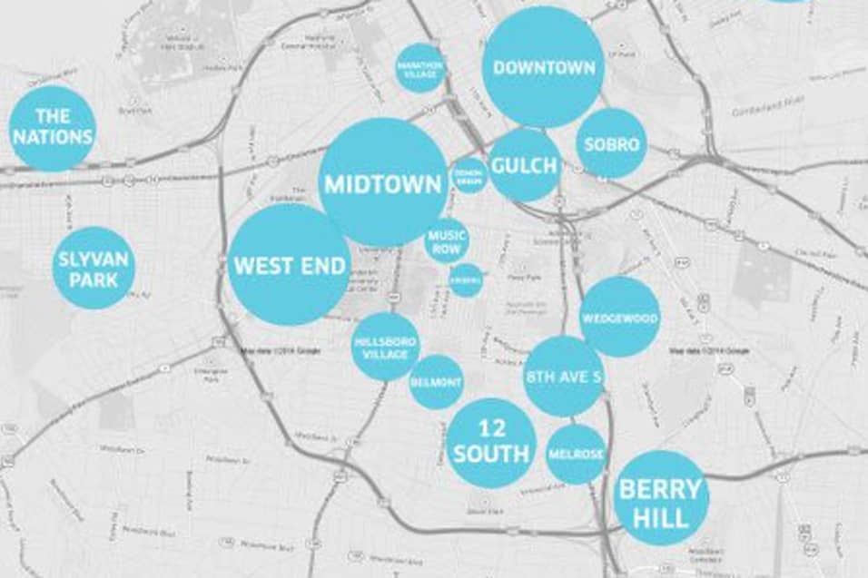 Map Of Nashville Tn Neighborhoods