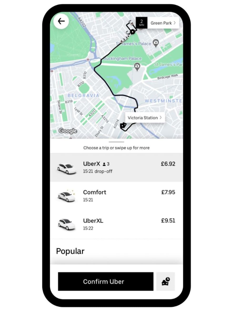 Uber app sales for scooters